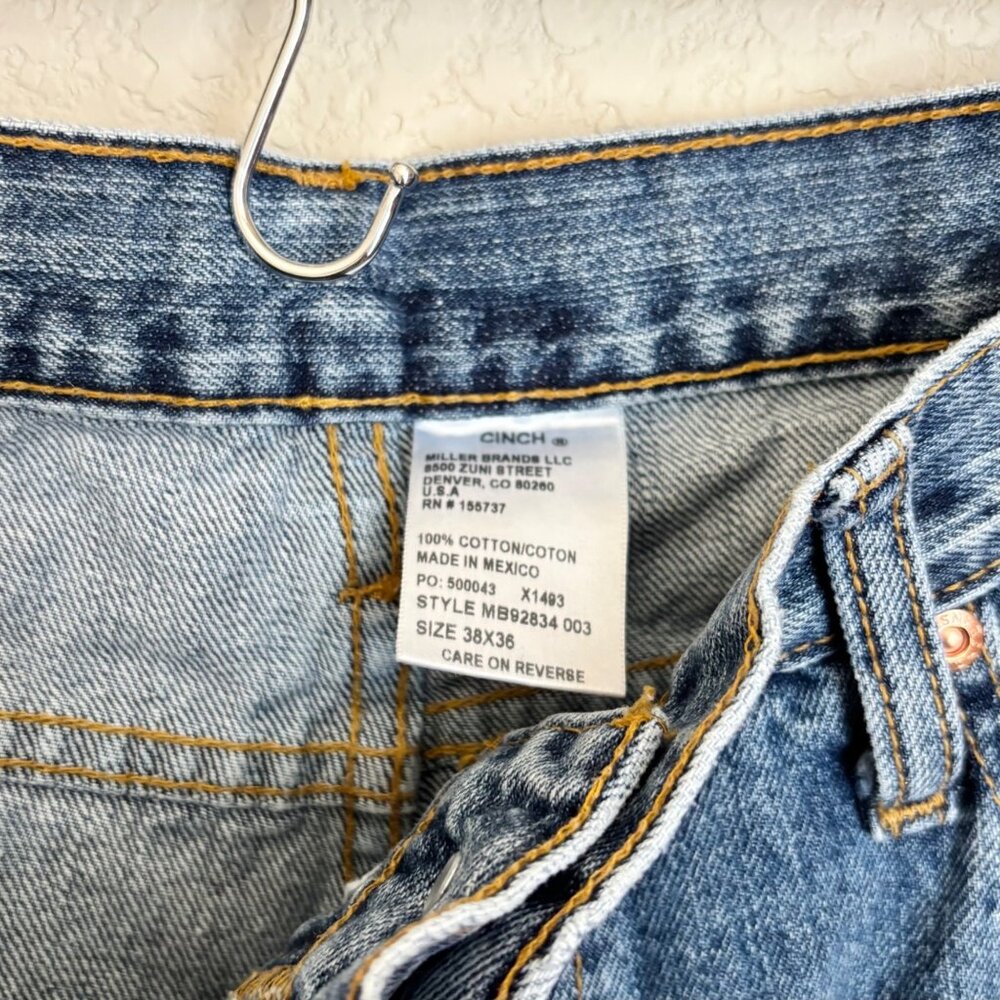 Cinch White Label Jeans Men’s 38x36 Blue Denim Western Ranch Cowboy USA - Picture 5 of 10